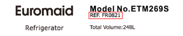 Euromaid Product Reference Number